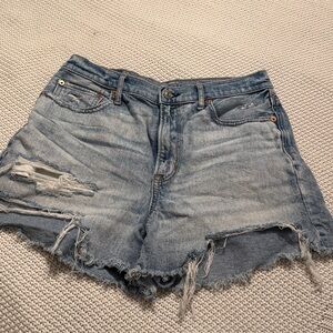 American Eagle Outfitters High Waisted Blue Denim Shorts